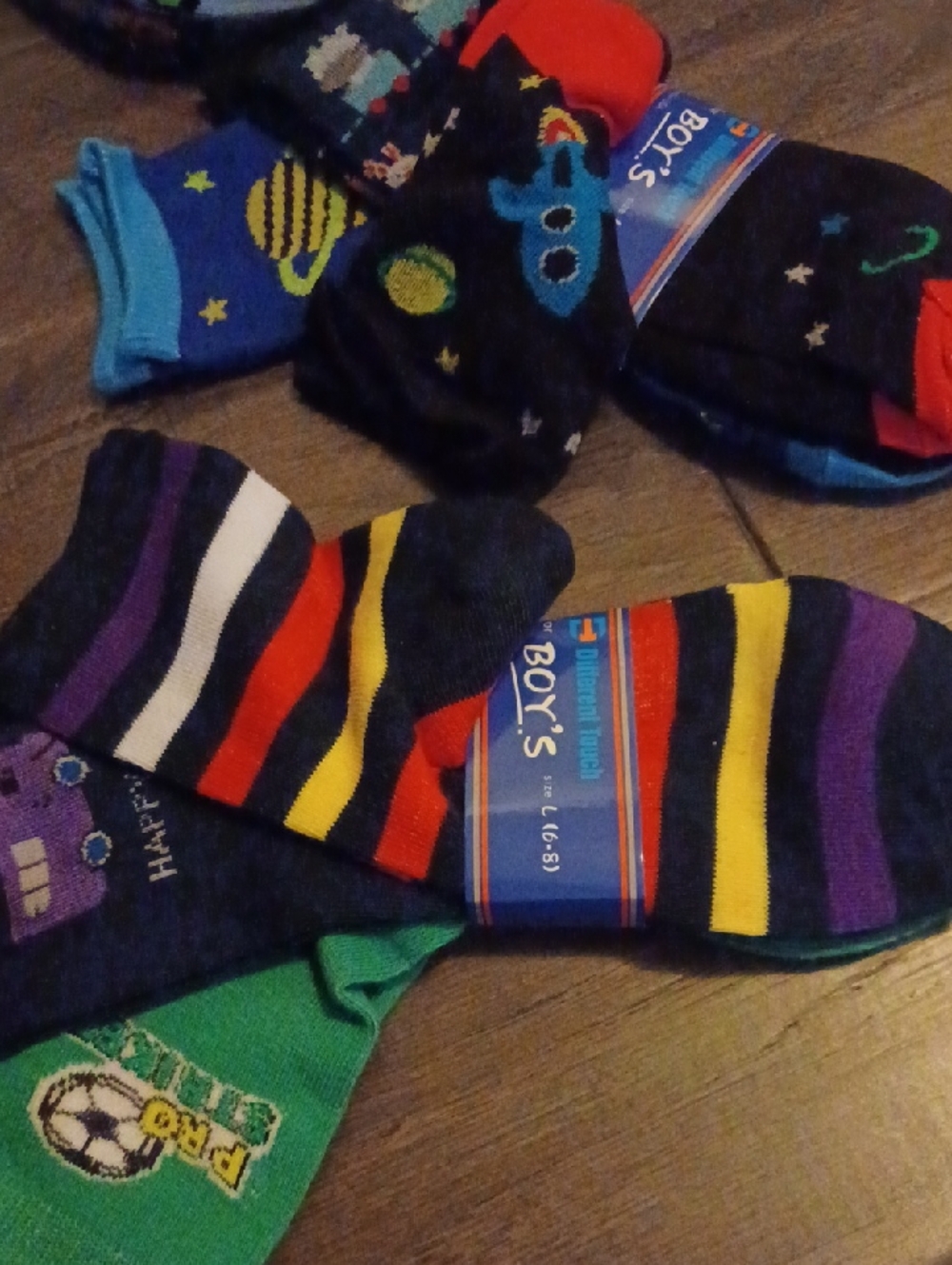 Boys' Multicolor Striped Crew Socks - Pack
